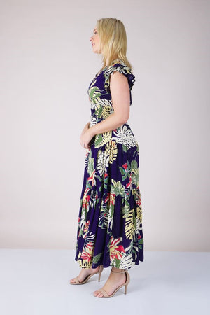 TROPICAL PRINT MAXI DRESS