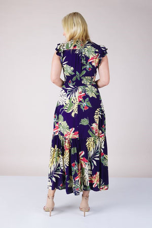 TROPICAL PRINT MAXI DRESS