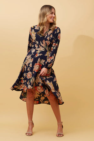 WILLOW FLORAL WRAP DRESS