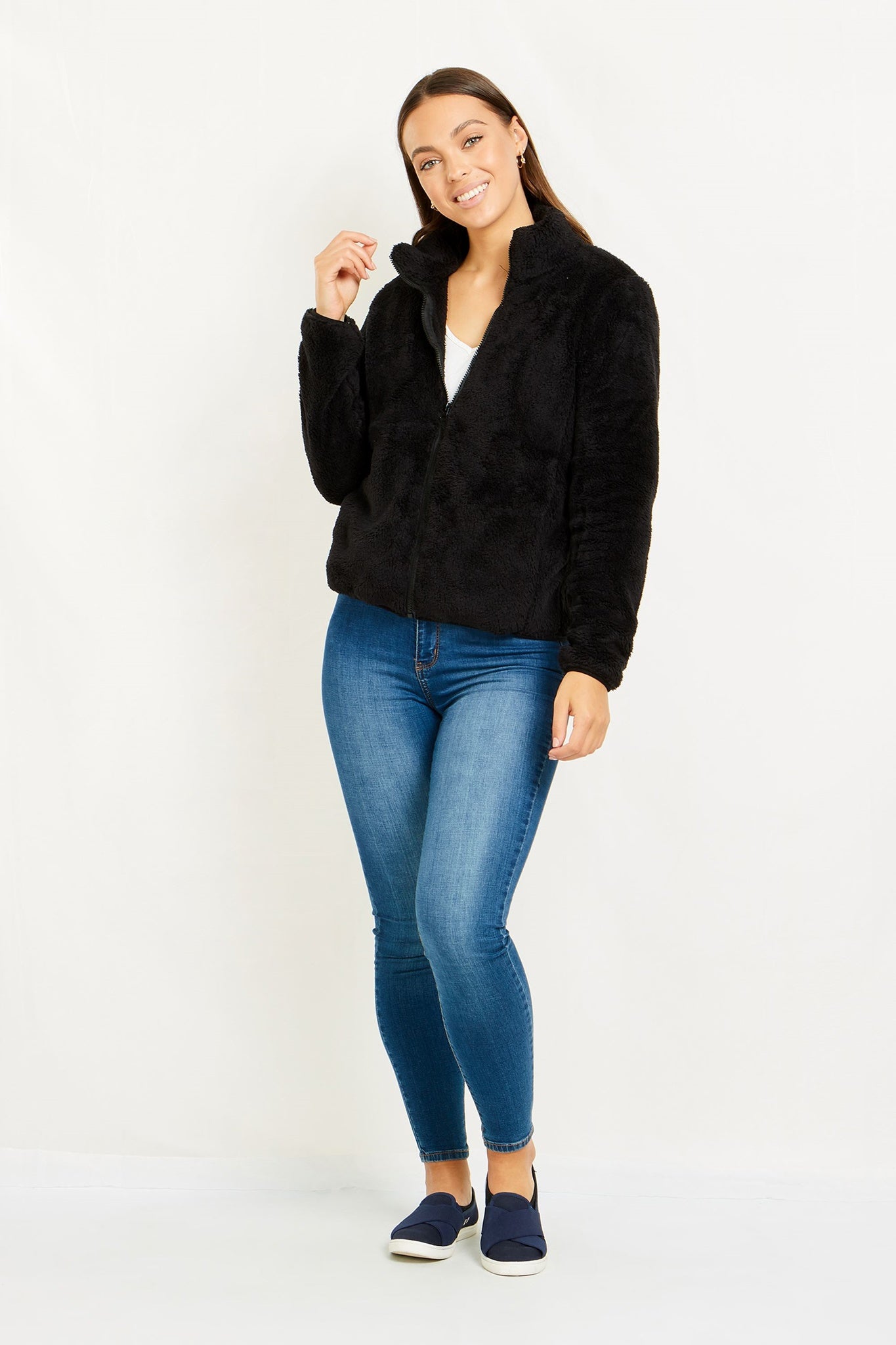 Short Fleece Zip Up Jacket