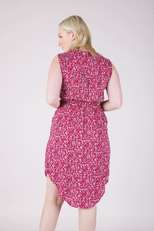 ZIP NECK FLORAL DRESS